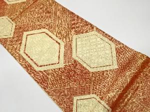 リサイクル　佐賀錦亀甲に菱模様織出し全通袋帯